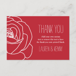 Romantische Rote Rose, danke Karten