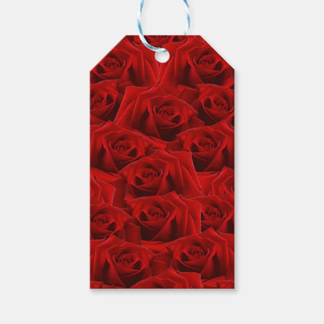 Romantische Rote Rose Geschenkanhänger (Vorderseite)