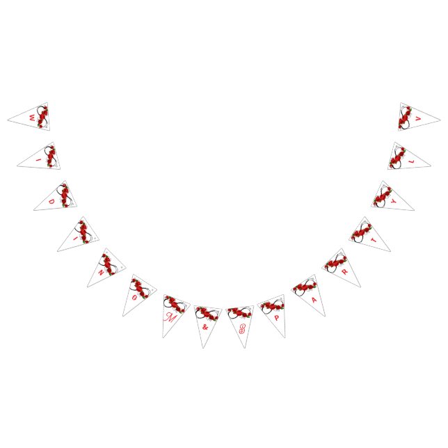 Romantische Rote Rose Hochzeitsbanner - LIEBE Brie Wimpelkette (Alle)