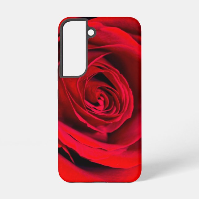 Romantische Rote Rose in voller Blüte Samsung Galaxy Hülle (Rückseite)