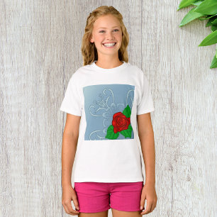Romantische rote Rose klassisches Floral T-Shirt