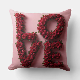 Romantische rote Rose 'LOVE' Blumenkissen Kissen