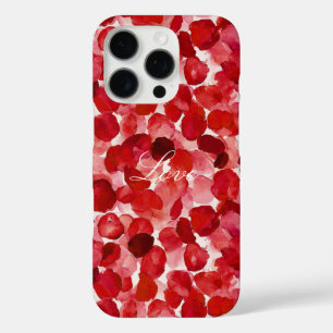 Romantische Rote Rose Petals floral iPhone 16 Pro Hülle