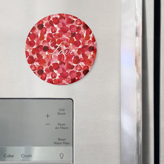 Romantische Rote Rose Petals floral Magnet (In Situ (Kühlschrank))