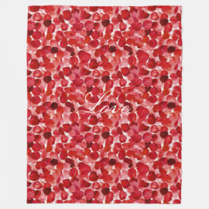 Romantische Rote Rose Petals florale Liebe Fleecedecke