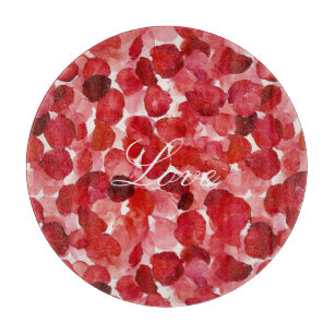 Romantische Rote Rose Petals florale Liebe Schneidebrett
