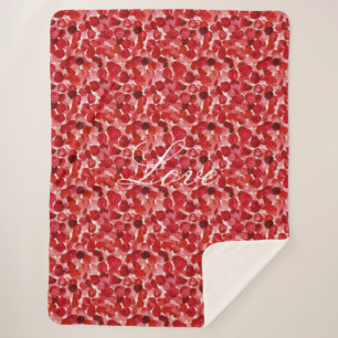 Romantische Rote Rose Petals florale Liebe Sherpadecke