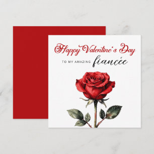 Romantische rote Rose Verlobte Frohen Valentinstag Karte