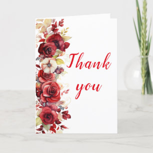 Romantische Rote Rosen Blumengeburt Dankeskarte