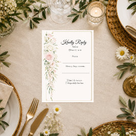 Romantische Röte-Rosen-Eleganz-Hochzeit RSVP Karte