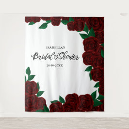 Romantische rote Rosen fallen / Brautparty Wandteppich