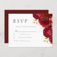 Romantische Rote Rosen Gold Leaf Hochzeit