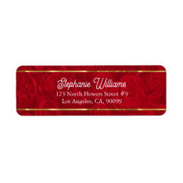 Romantische Rote Rosen Gold Streifen Akzent