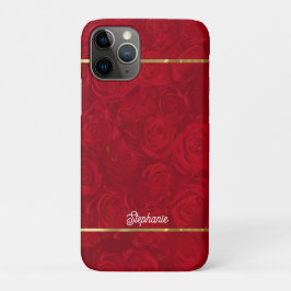 Romantische Rote Rosen Gold Streifen Akzent Case-Mate iPhone Hülle