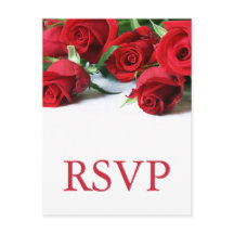 Romantische Rote Rosen Hochzeit RSVP Postkarte