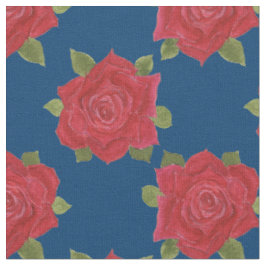 Romantische Rote Rosen Muster auf blauem, individu Stoff
