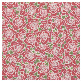 Romantische Rote Rosen Muster Stoff