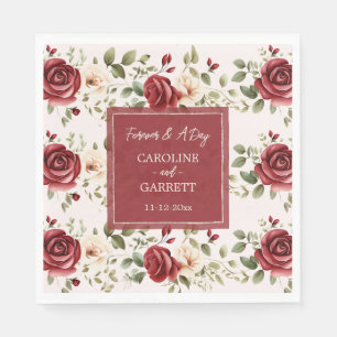 Romantische Rote Rosen Rosa Hochzeit Serviette