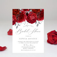 Romantische Rote Rosen Silver Leaf Brautparty