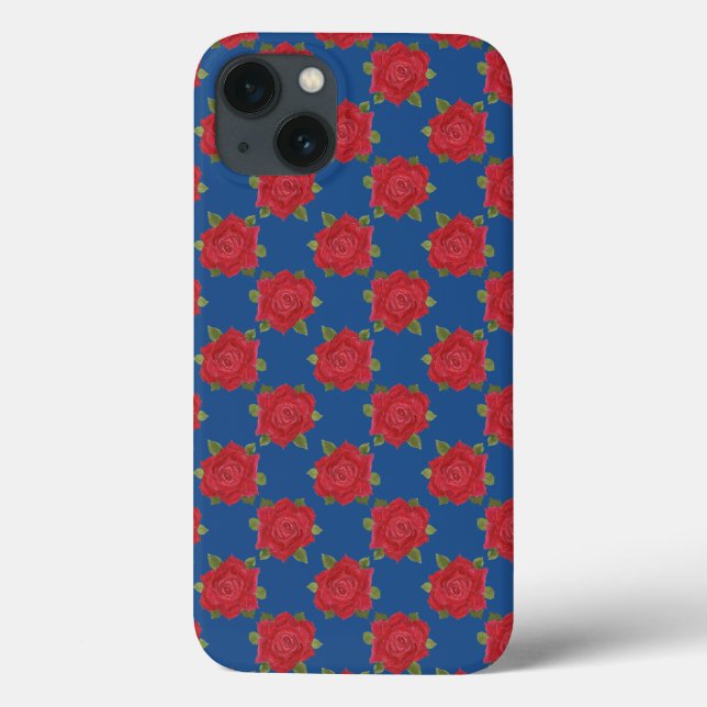 Romantische Rote Rosen über Deep Blue Custom Ipad  Case-Mate iPhone Hülle (Rückseite)