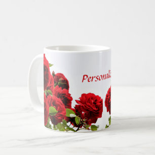 Romantische rote Rosenblume Kaffeetasse