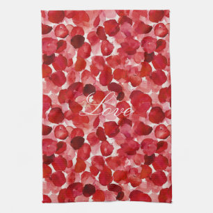 Romantische rote Rosenblüten Blumenliebe Geschirrtuch