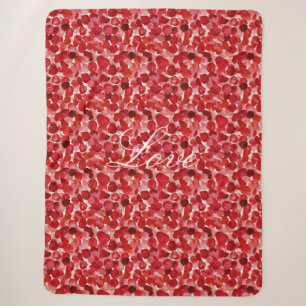 Romantische rote Rosenblütenblätter Blumenliebe Sherpadecke