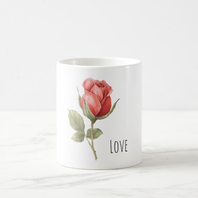 Romantische rote Rosenliebe Kaffeetasse (Mittel)