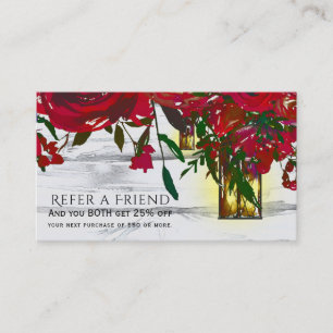 Romantische Rote Wasserfarben Rose Freunde und Bek Empfehlungskarte