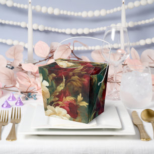 Romantische rote weiße Blumen Brautparty Hochzeit Geschenkschachtel