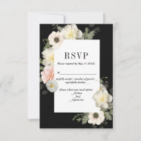 Romantische RSVP-Karte für Peonys und Anemones