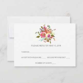Romantische RSVP-Karten für Aquarellbilder RSVP Karte