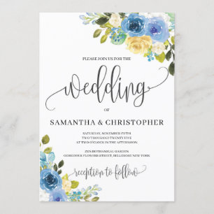 Romantische rustikale, blühende Hochzeit Einladung
