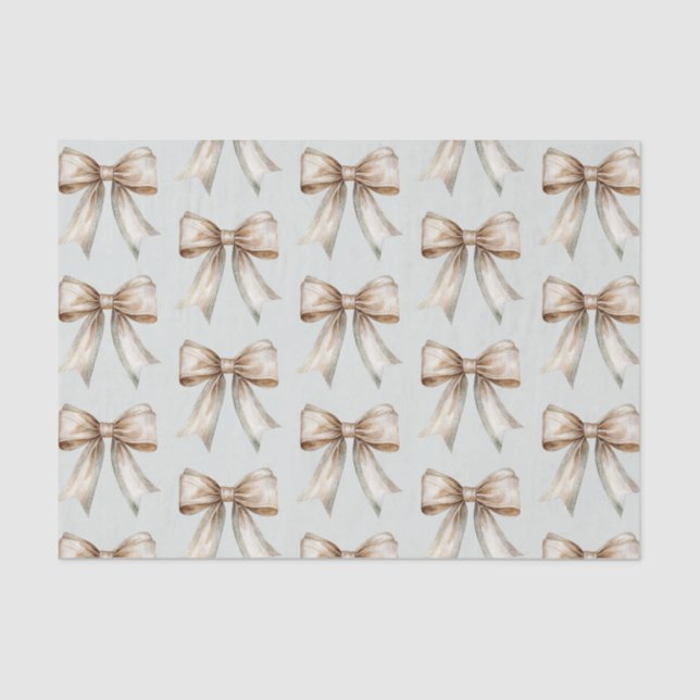 Romantische Rustikale Grüne Goldbow-Hochzeit Seidenpapier (Vorderseite)