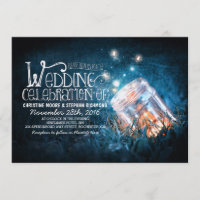 Romantische rustikale Maurerjar & Fireflies Hochze