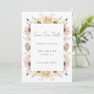 Romantische Rustikale, neutrale Foto Hochzeit Gere Save The Date
