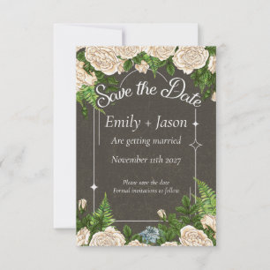 Romantische Rustikale Rosen-Themen-Hochzeit "Save Save The Date