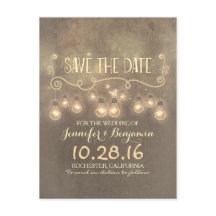 Romantische rustikale Vintage Save the Date Postka