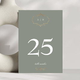 Romantische Salbei-Klassik Tischnummer