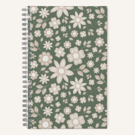 Romantische Salbeigrüne Wasserfarben Florale Botan Notizbuch