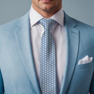 Romantische sanfte blaue Herzen, dezentes Valentin Krawatte