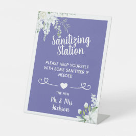 Romantische sanfte Blume Hochzeit covid sanitisier Sockelschild