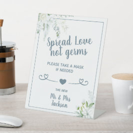 Romantische sanfte Blume Hochzeitscreme Sockelschild