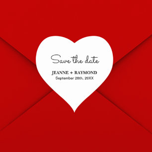 Romantische saubere Save-the-Date-Hochzeitsankündi Herz-Aufkleber