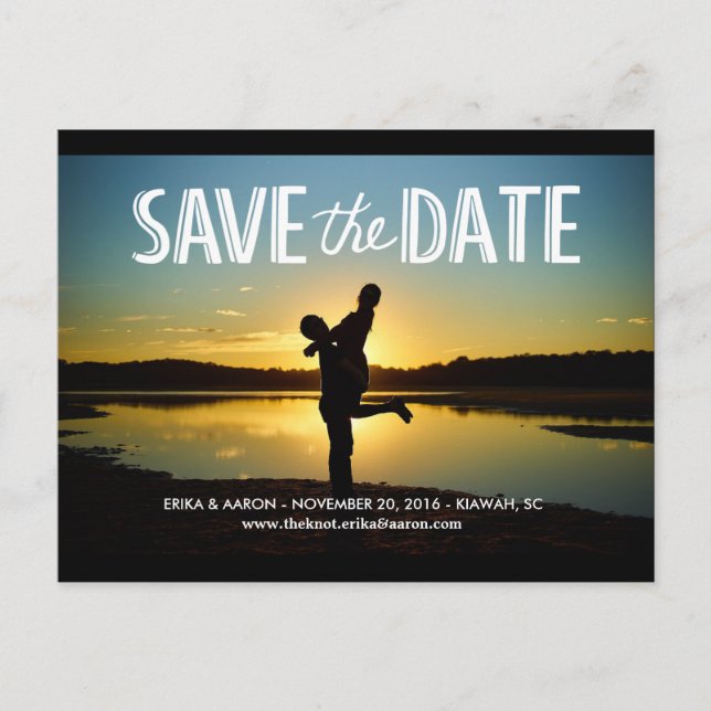 Romantische Save the Date Hochzeitspostkarte Ankündigungspostkarte (Vorderseite)