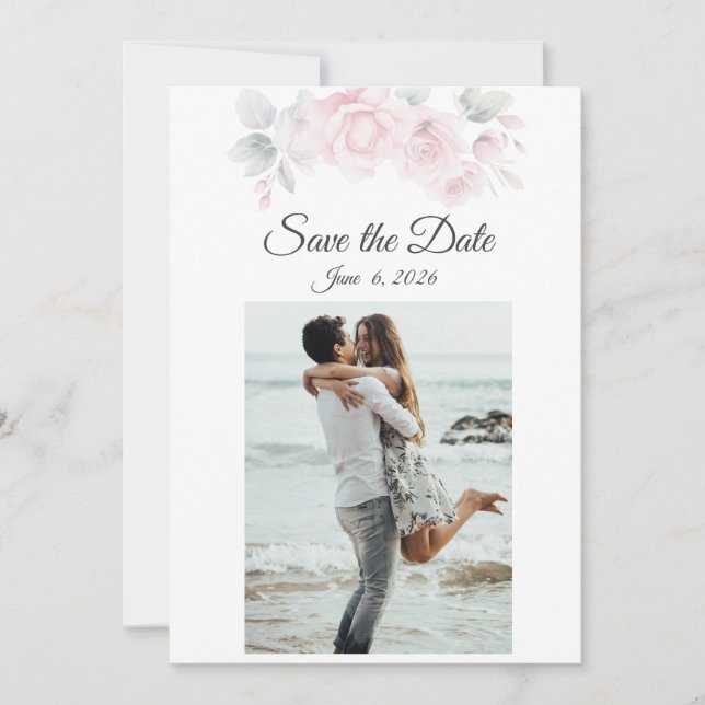 Romantische Save the Date-Karte Date (Vorderseite)