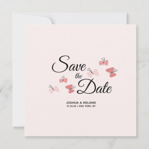 Romantische Schmetterlinge Rosa Save the Dates