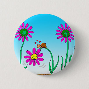 romantische Schnecke 763 mit Blume Button