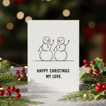 Romantische Schneemann-Liebes-Feiertagskarten-Gesc