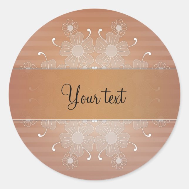 Romantische Schnörkel Runder Aufkleber (Vorderseite)